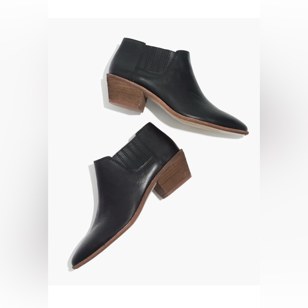 Madewell The Myles Western Ankle Boot Black Leather Women’s size 7.5